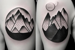 Aesthetic minimalistic mountains tattoo idea