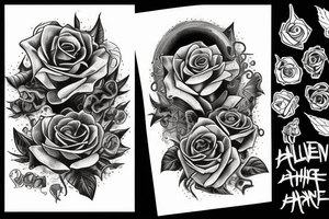 alien, rose, thorn tattoo idea