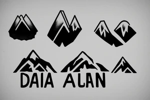 British columbia mountains with the word Adaira under the mountains tattoo idea