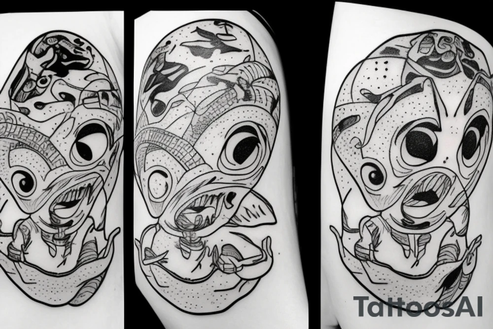 alien with a funny side tattoo idea
