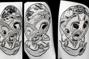 alien with a funny side tattoo idea