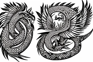 Aztec Dragon in Rain Forest tattoo idea