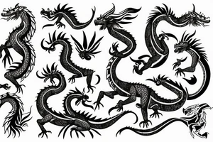 Aztec Dragon in Rain Forest tattoo idea