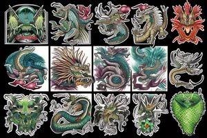 Aztec Dragon in Rain Forest tattoo idea