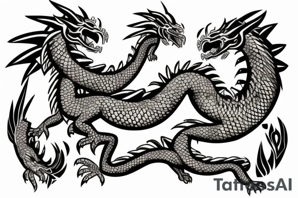 Aztec Dragon in Rain Forest tattoo idea