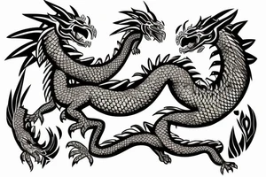 Aztec Dragon in Rain Forest tattoo idea