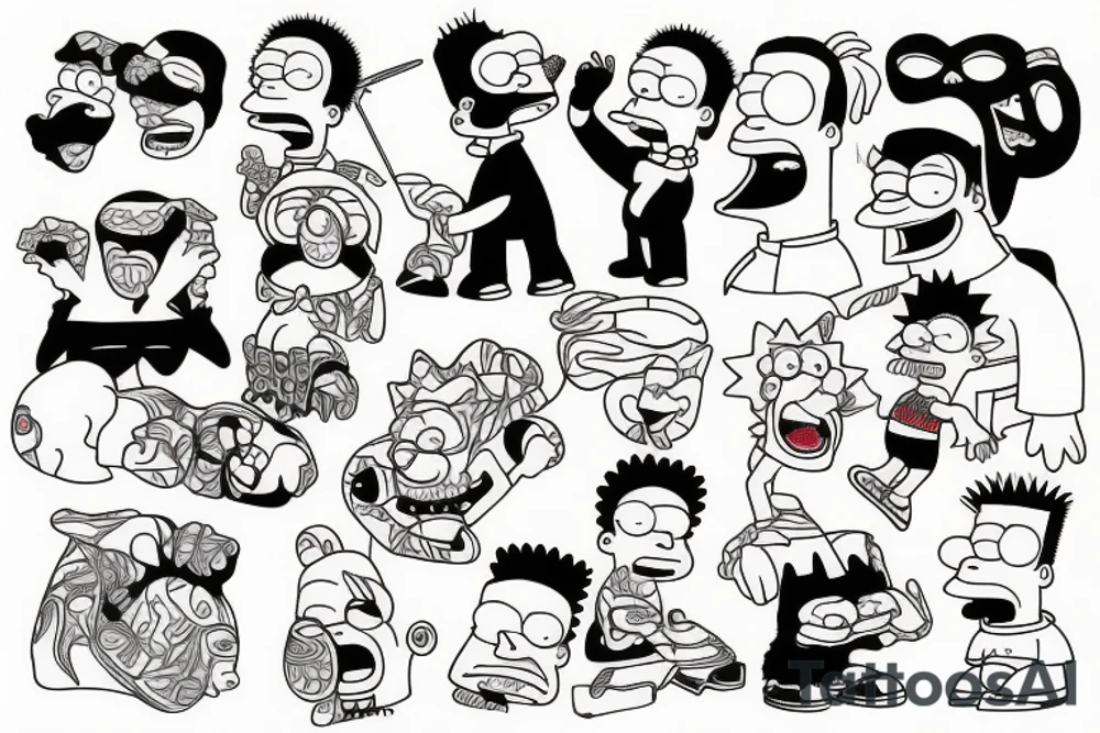 Bart from Simpsons in kimono tattoo idea