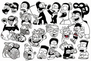 Bart from Simpsons in kimono tattoo idea