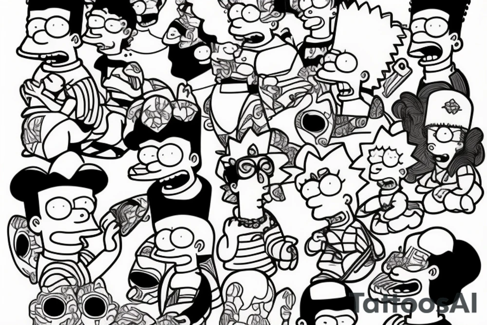 Bart from Simpsons in kimono tattoo idea