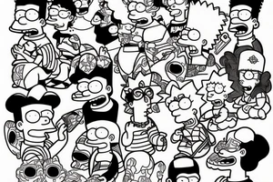 Bart from Simpsons in kimono tattoo idea