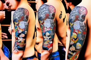 Bart from Simpsons in kimono tattoo idea