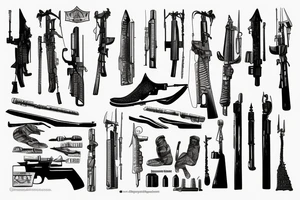 Dagger scale of justice weighing m4 rifle and the law tattoo idea