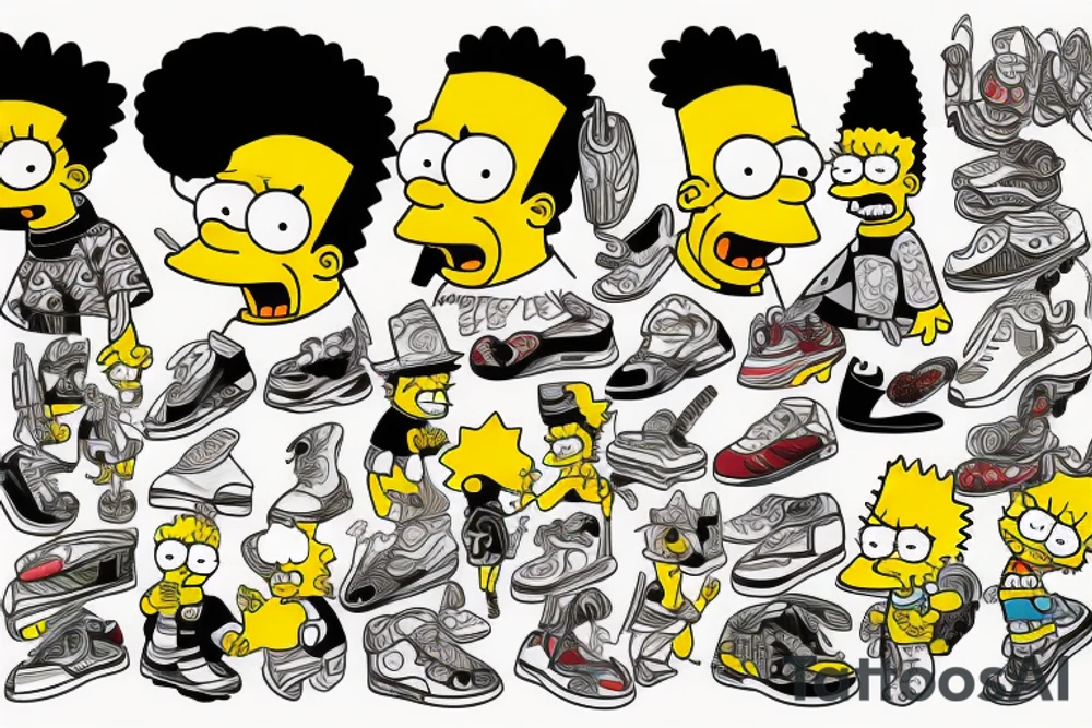 Bart from Simpsons in kimono tattoo idea