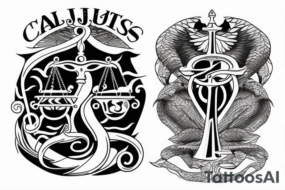 Scales of justice tattoo idea