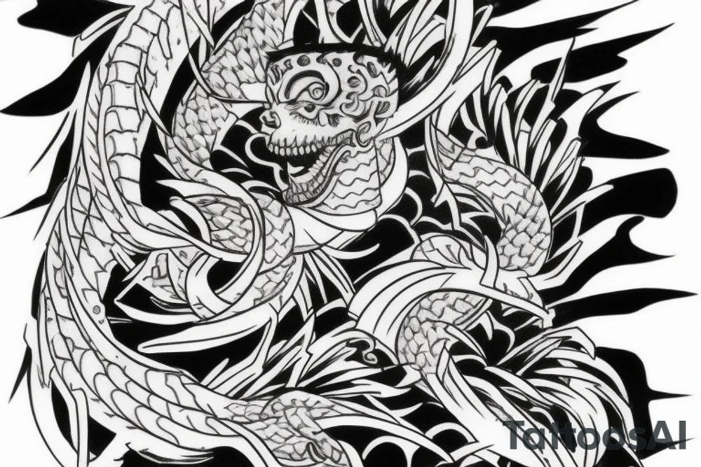 Japanese yakuza sleeve tattoo idea