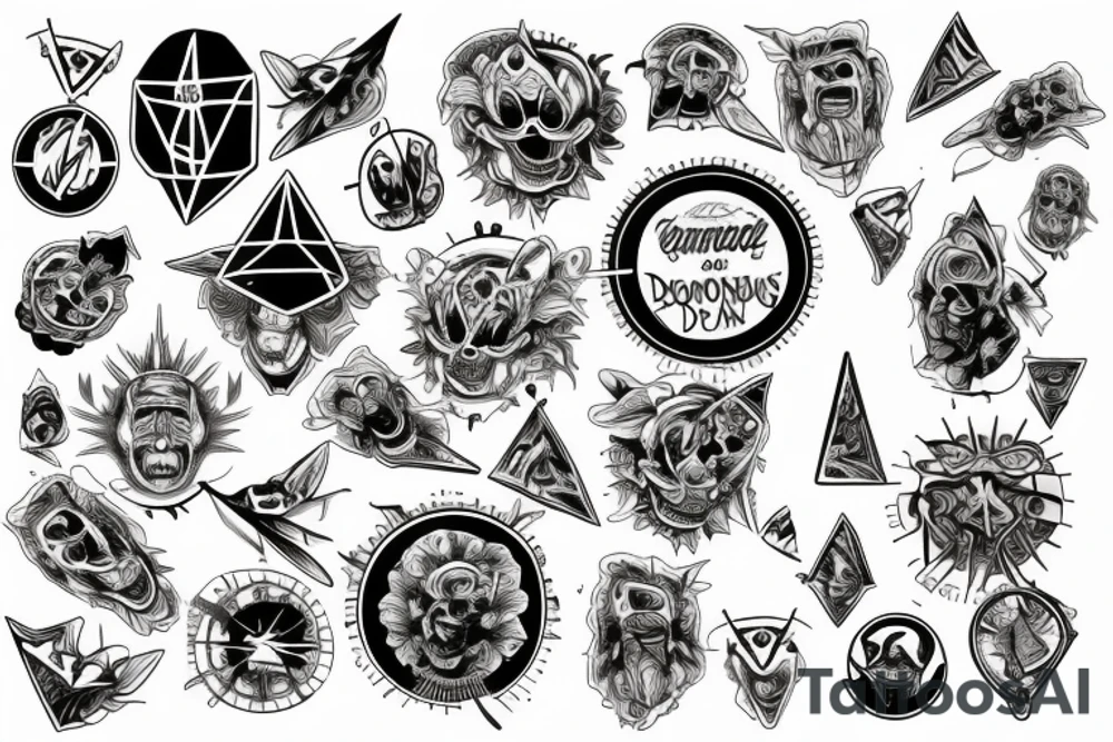 Un triangulo dentro de un circulo demoniaco tattoo idea