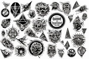 Un triangulo dentro de un circulo demoniaco tattoo idea