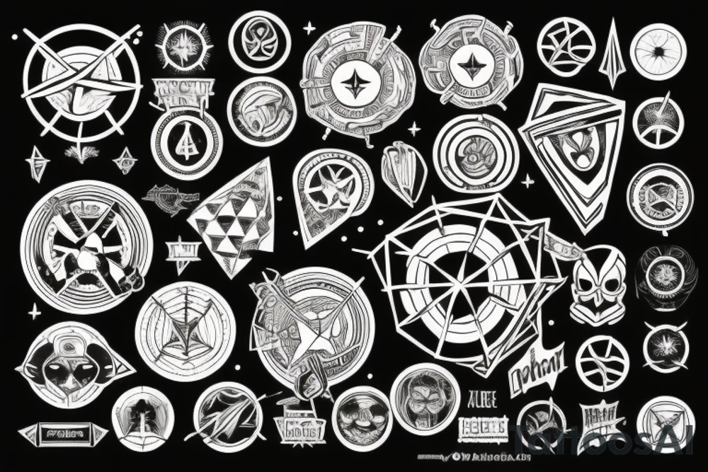 Un triangulo dentro de un circulo demoniaco tattoo idea