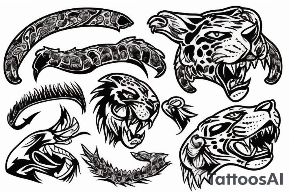 Jaguar roaring tattoo idea