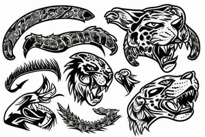 Jaguar roaring tattoo idea