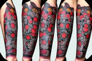diamonds, skool, knife, flowers tattoo idea