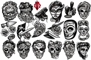 diamonds, skool, knife tattoo idea