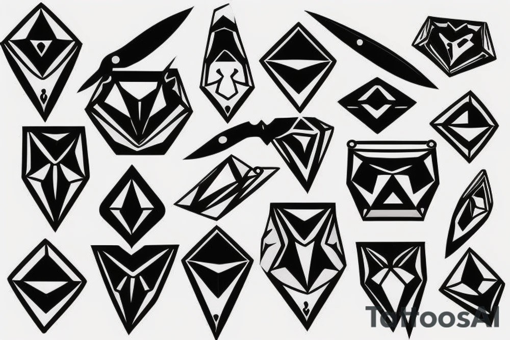 three diamonds, knife tattoo idea