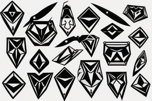 three diamonds, knife tattoo idea