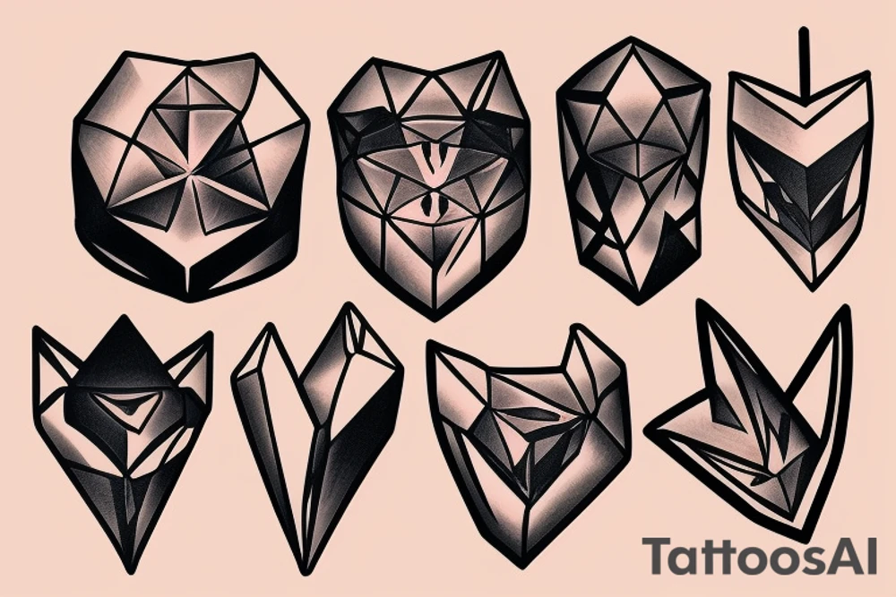 three diamonds, knife tattoo idea