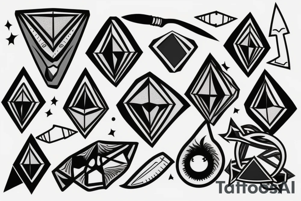 three diamonds, knife tattoo idea