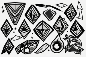 three diamonds, knife tattoo idea