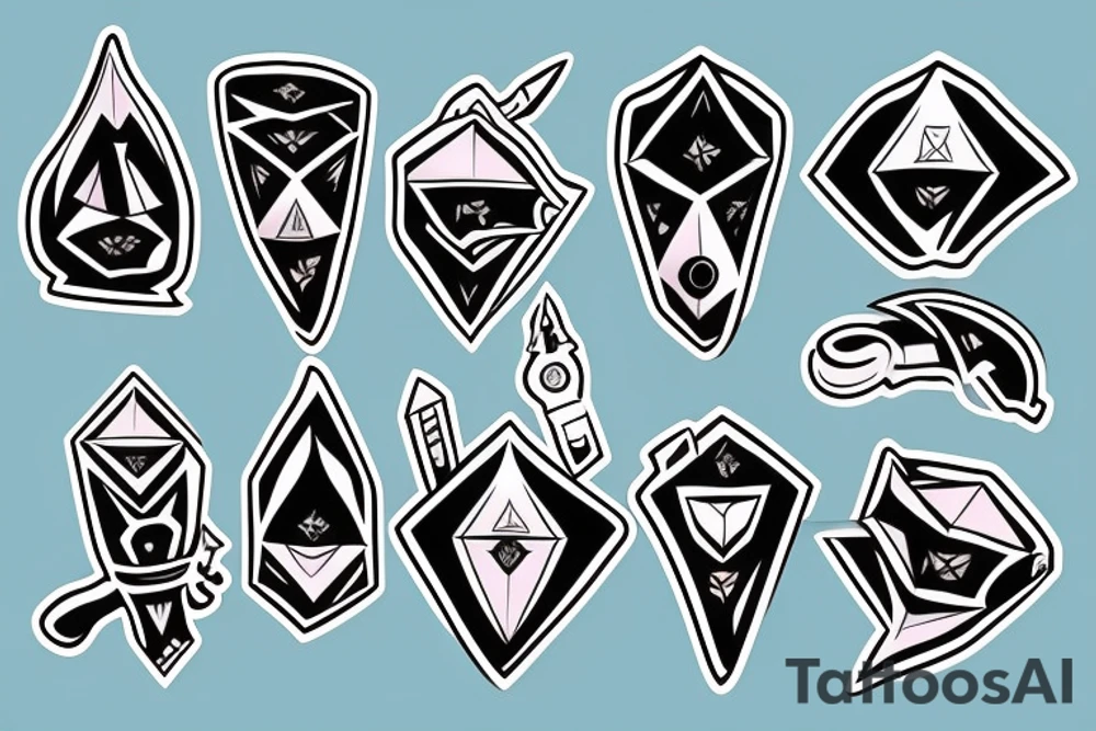 three diamonds, knife tattoo idea