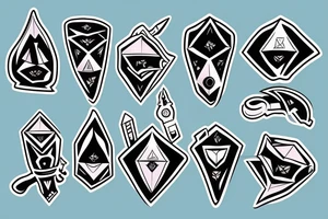three diamonds, knife tattoo idea