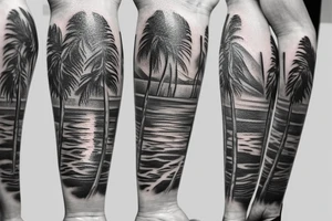 Beach, full arm tattoo idea