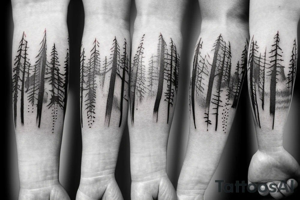 Beach on forearm and nature in upper arm tattoo idea