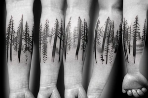 Beach on forearm and nature in upper arm tattoo idea