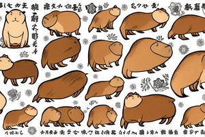 Capybara in yuzu bath in winter tattoo idea