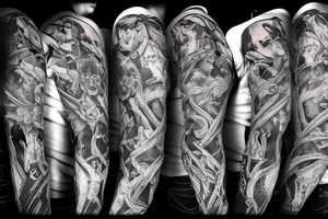 Man sitting on a throne with a pack of wolves surrounding him tattoo idea