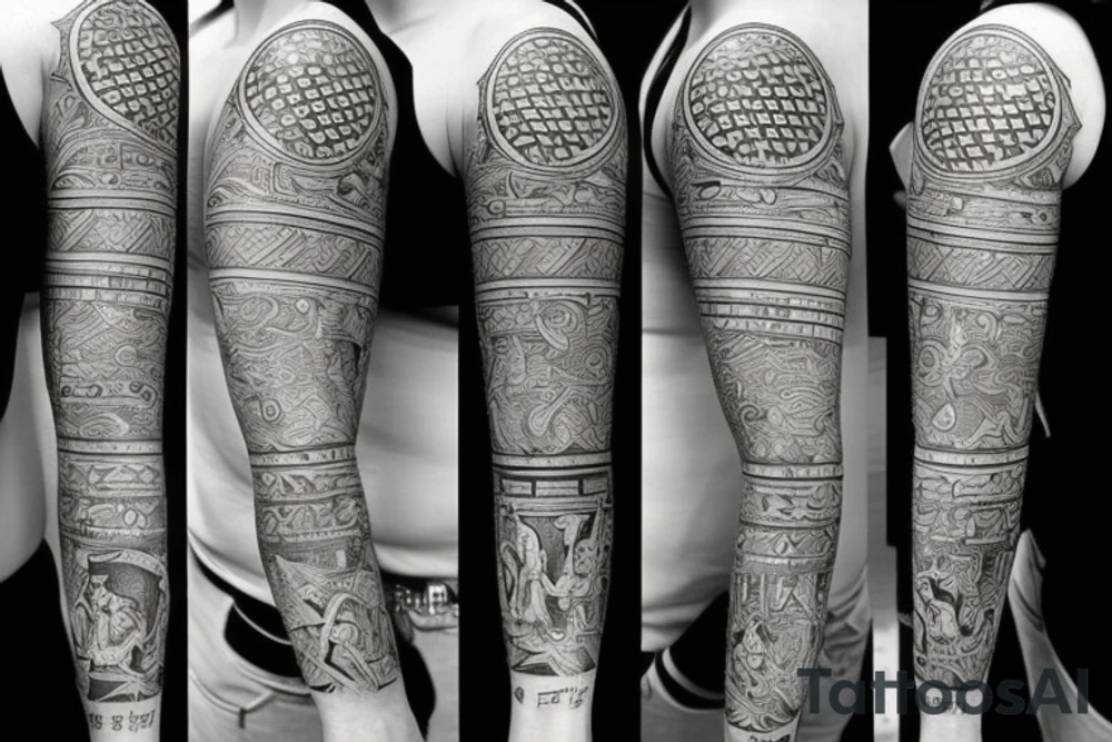 Skorpione stone neptun sanskrit tattoo idea