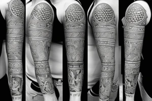 Skorpione stone neptun sanskrit tattoo idea