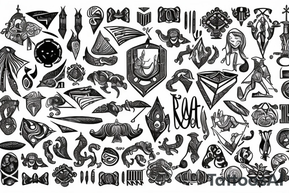 Skorpione stone neptun sanskrit tattoo idea