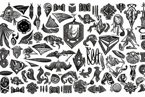 Skorpione stone neptun sanskrit tattoo idea