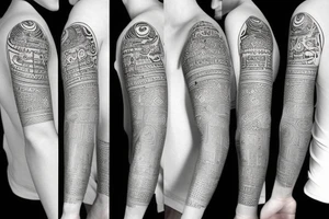 Skorpione stone neptun sanskrit forearm minimalistic tattoo idea