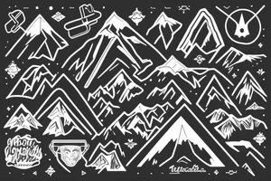carabiner with mountain inside tattoo idea