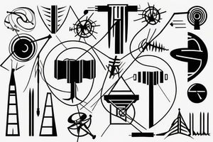 building antenna bridge cliff tattoo idea
