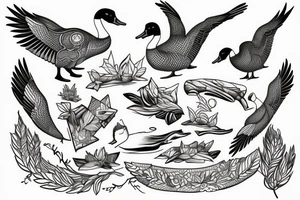 Canadian goose in the water tattoo idea