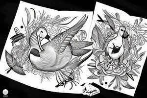 Canadian goose in the water tattoo idea