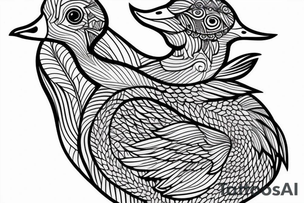 traditional tattoo of a  goose in water tattoo idea