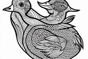 traditional tattoo of a  goose in water tattoo idea