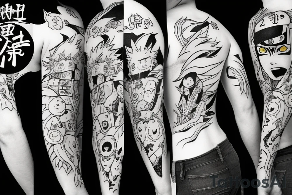 Naruto with kurama tattoo idea